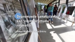 Depremzede sanatçılar “yıkım ve umudu” resmetti